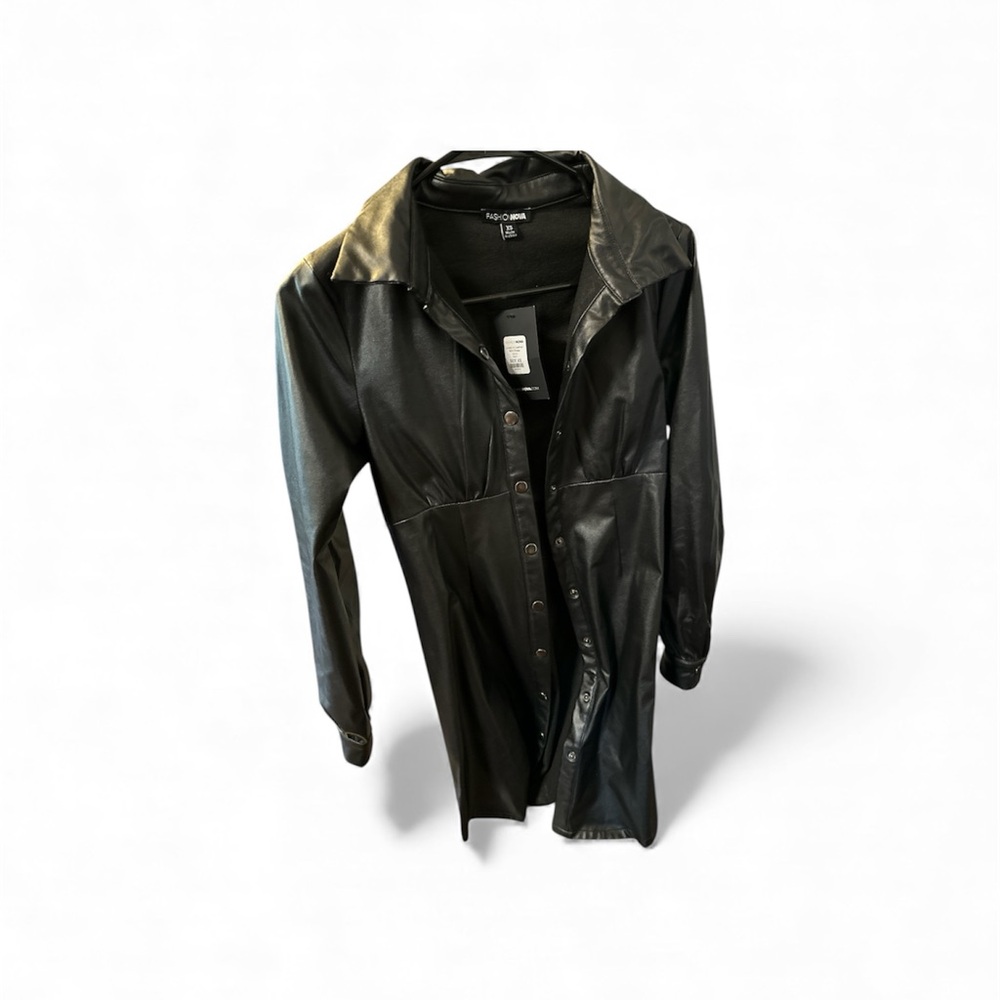 Fashion Nova Midnight Black Leather Jacket